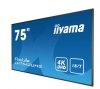 IIYAMA Monitor wielkoformatowy 74.5 cala LH7542UHS-B3 4K,18^7,SDM,IPS,LAN,PION,500cd^m2,OS8.0